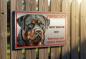 Preview: Hundeschild Rottweiler - Hier wache ich - Betreten auf eigene Gefahr - Warnschild Hund aus Aluverbund in Edelstahl Optik - M2